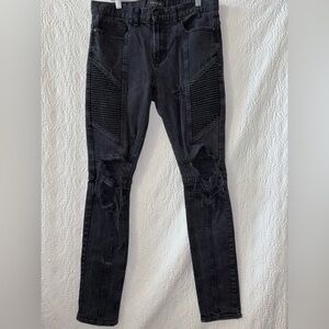 PacSun Comfort Stretch Distressed Stacked Skinny Moto Biker Jeans